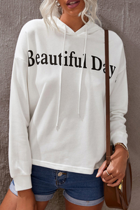 Stockpapa Apparel Stocklots Beautiful Day feminino com capuz gráfico com letras