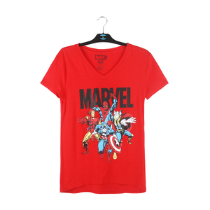 Camiseta masculina com decote em V da Marvel