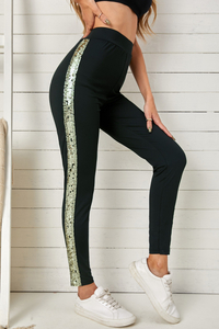 Calça skinny de cintura alta com lantejoulas Stockpapa até o tornozelo