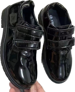 Estoque de roupas de sapatos de couro preto Stockpapa Fashion Kid