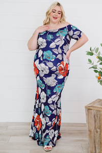  Vestido Maxi Estampado Plus Size