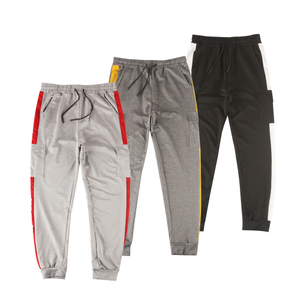 over Stock Calças esportivas masculinas de spandex com perna e bolso 