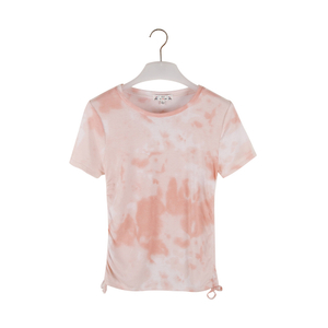 Stockpapa Stock barato feminino manga curta blusa de malha tie-dye