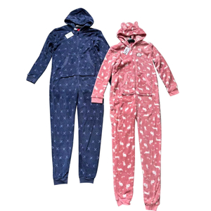 Pijama infantil grande, pijama com zíper frontal, pijama de uma peça com capuz