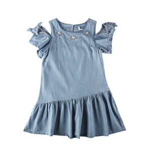 Vestido jeans estilo cool para meninas Stocpapa Wholeasle 